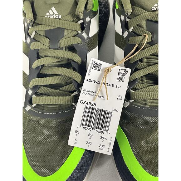 Adidas Mens 4DFWD Pulse 2 J Running Size 6 Black/ Green GZ4928 - Picture 6 of 9